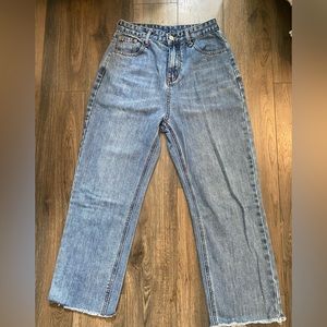 Long Jeans( Blue, M)- In excellent condition, Wide Leg